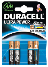 Duracell Alkaline Batterien "Ultra Power", 4er Set, Typ AAA