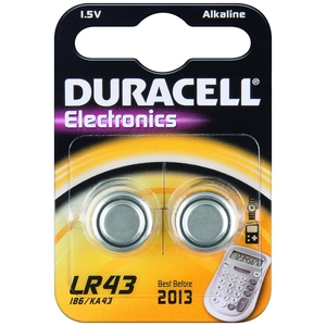 Duracell Alkaline Knopfzelle "Electronics", 2er Set, Typ LR43