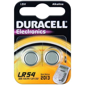 Duracell Alkaline Knopfzelle "Electronics", 2er Set, Typ LR54