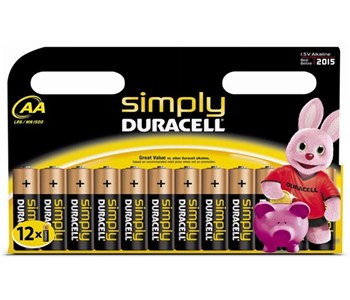 Duracell Alkaline Batterien \"simply\", 12er Set, Typ AA