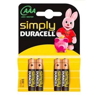 Duracell Alkaline Batterien "simply", 4er Set, Typ AAA