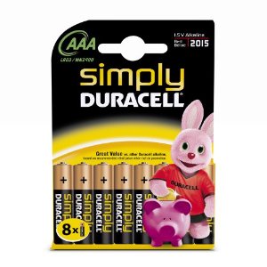 Duracell Alkaline Batterien \"simply\", 8er Set, Typ AAA