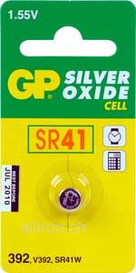 GP Silberoxid Knopfzelle, 1er Set, Typ GP392