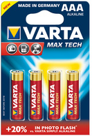 Varta Alkaline Batterie \"Max Tech\", 4er Set, Typ AAA
